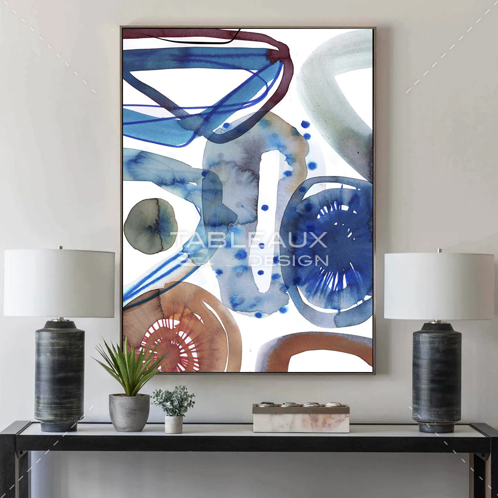 Tableau Abstrait Moderne Bleu – Shop Tableau