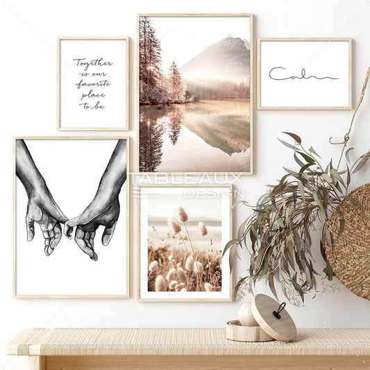 Beige Paisible : Cinq Œuvres pour une Évasion Tranquille - tableauxdesign