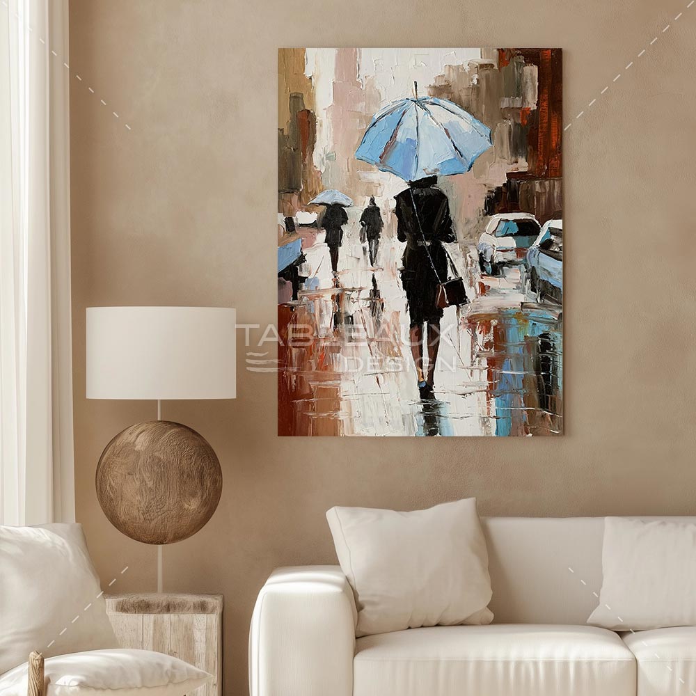 Silhouette sous la pluie