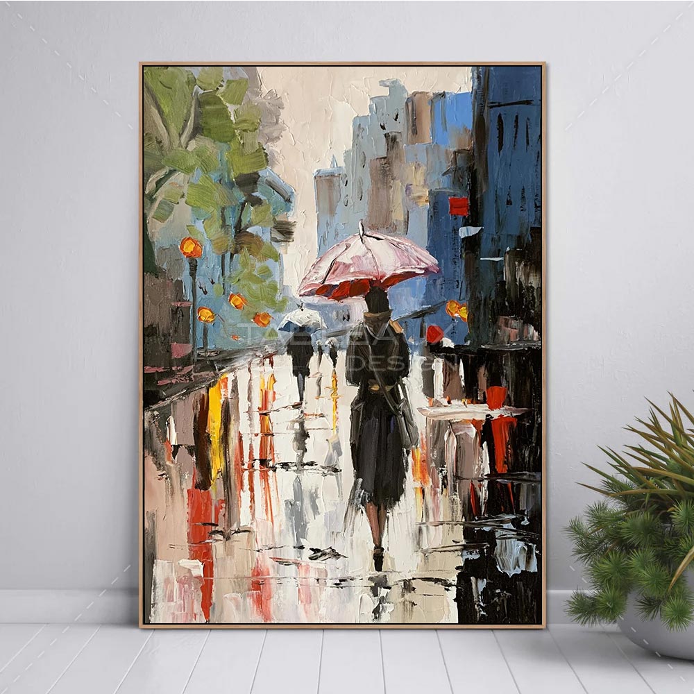 Silhouette sous la pluie