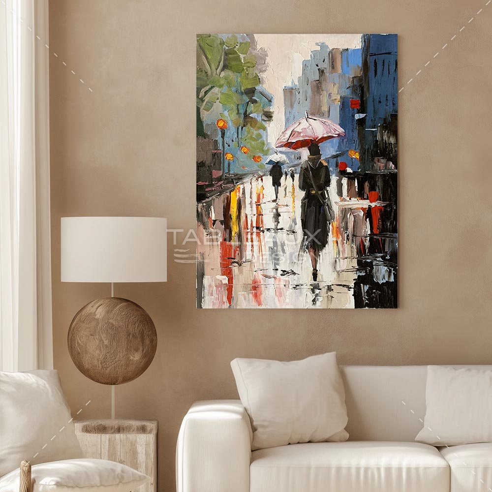 Silhouette sous la pluie